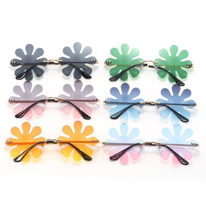 Women Playful Flower Sunglasses with Stylish Metal Frame Stornfield