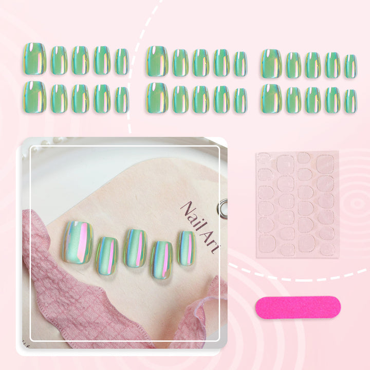 Glossy Iridescent Press-On Nail Set