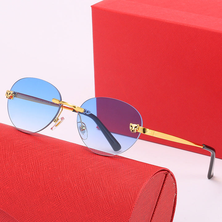 Ladies oval sunglasses with luxurious metallic accents Stornfield