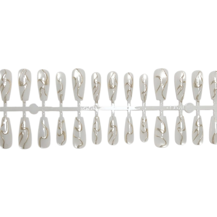Elegant Marble Effect Press-On Nail Set