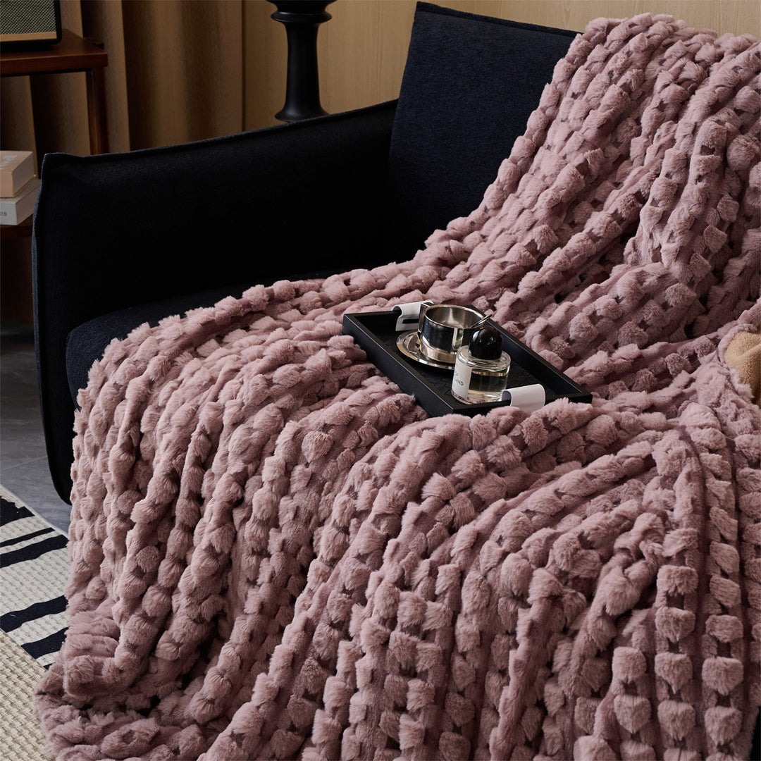 Plush Textured Throw Blanket