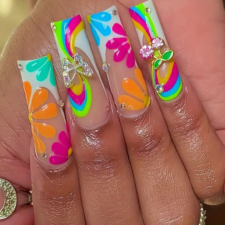 Vibrant Artistic Press-On Nail Set Stornfield