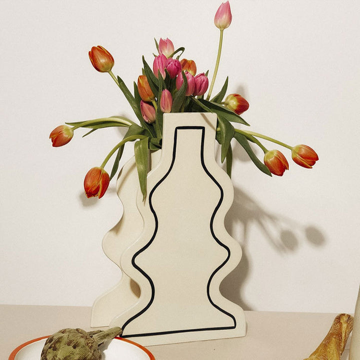 Abstract Curved Ceramic Sculpture