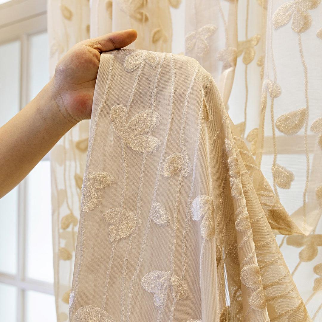 WoEmbroidered Sheer Curtain Panel Stornfield