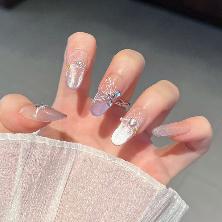 Elegant Decorative Press-On Nail Extensions with Pearls Stornfield