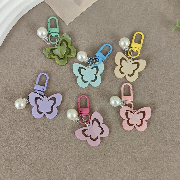 Keychain with butterfly and pearl accent Stornfield