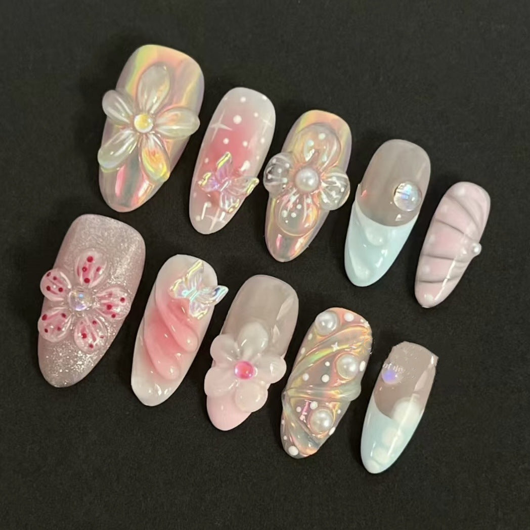 Artistic Floral Press-On Nail Set 1790746209