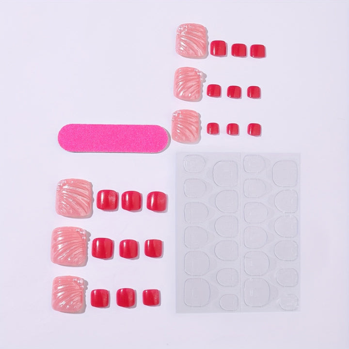 Nail art set with elegant shell designs and glitter accents Stornfield