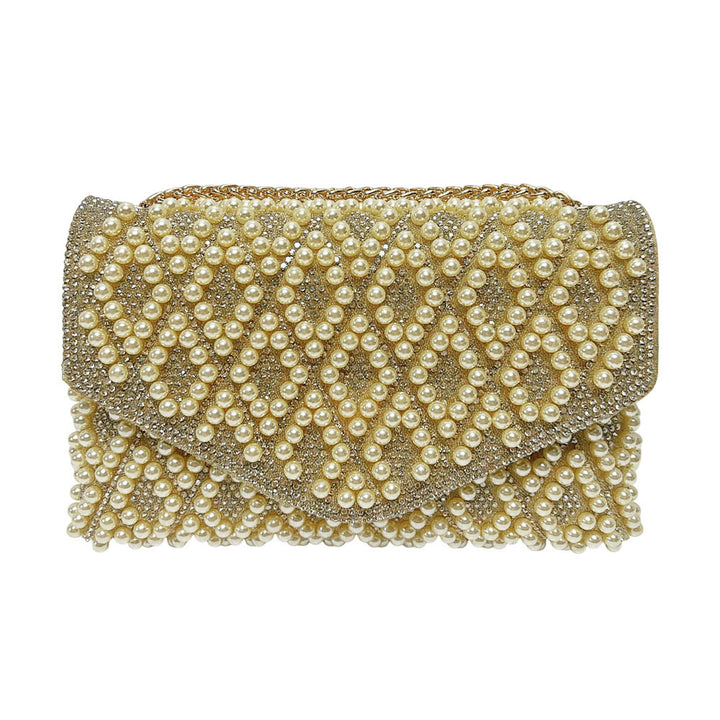 Elegant Pearl Beaded Clutch
