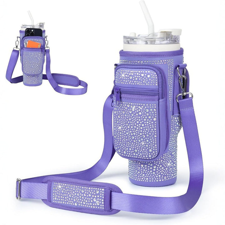 Ladies trendy and sparkling drinking bottle with shoulder bag Stornfield