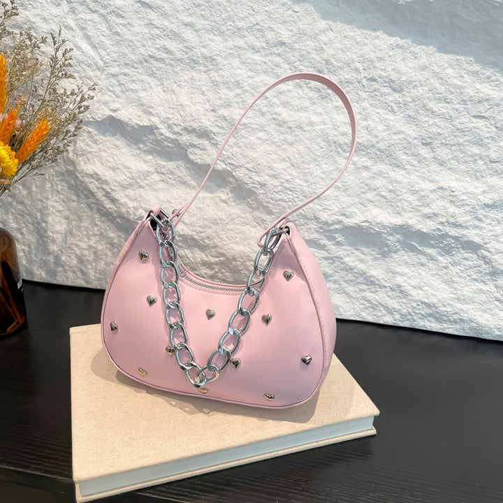 Chic Heart-Embellished Shoulder Bag Stornfield