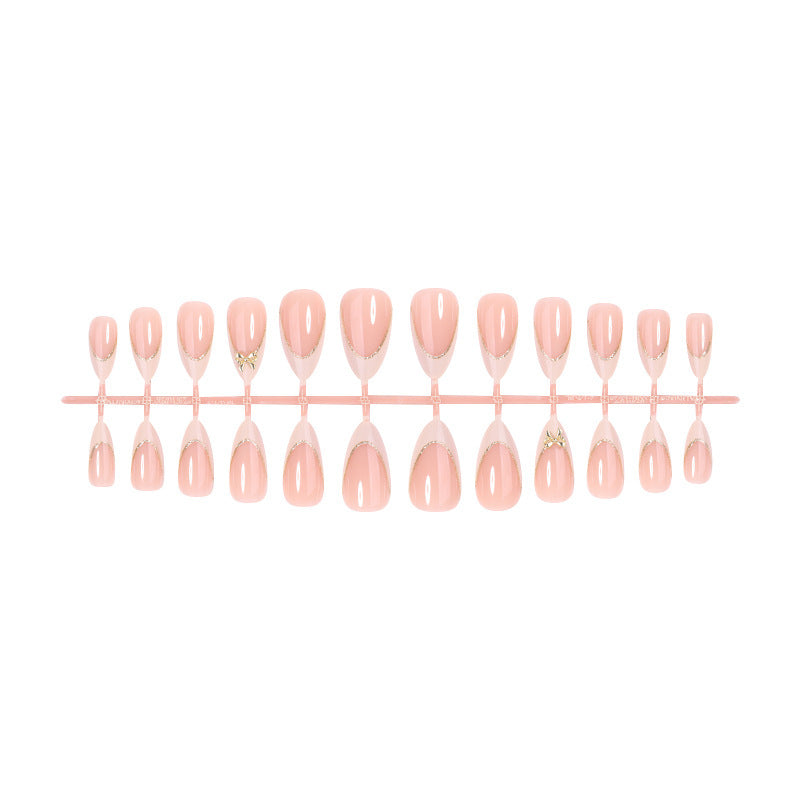 Artificial nail set with elegant tips and fine glitter accents Stornfield