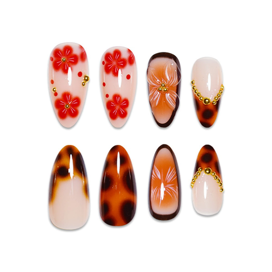 Artistic Floral Nail Art Extensions Stornfield
