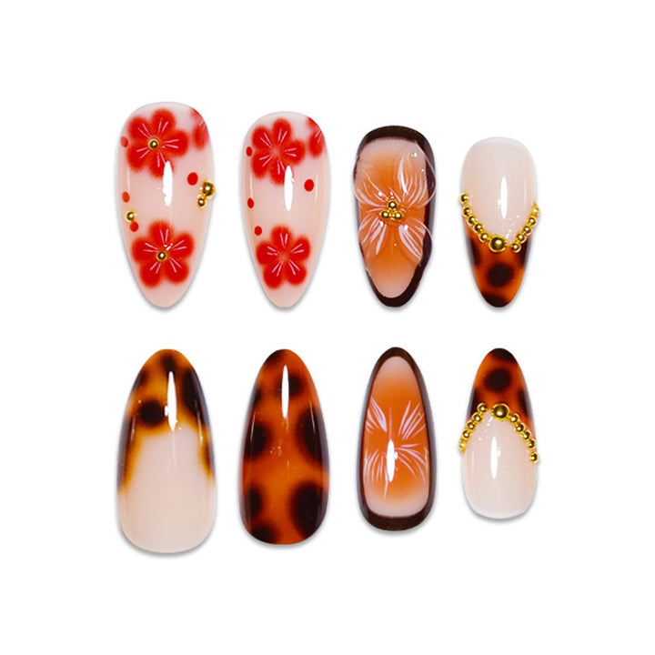 Artistic Floral Nail Art Extensions Stornfield
