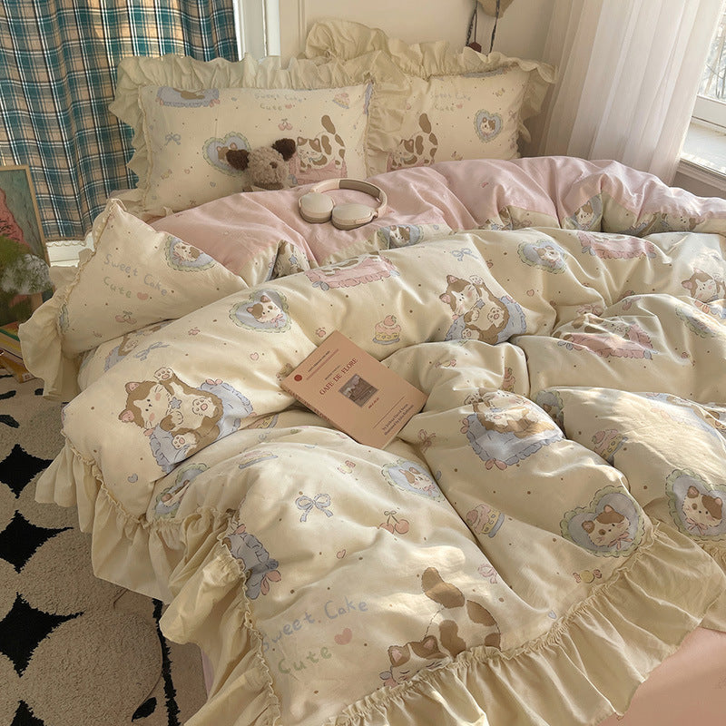 Playful Bunny-Themed Duvet Cover Set
