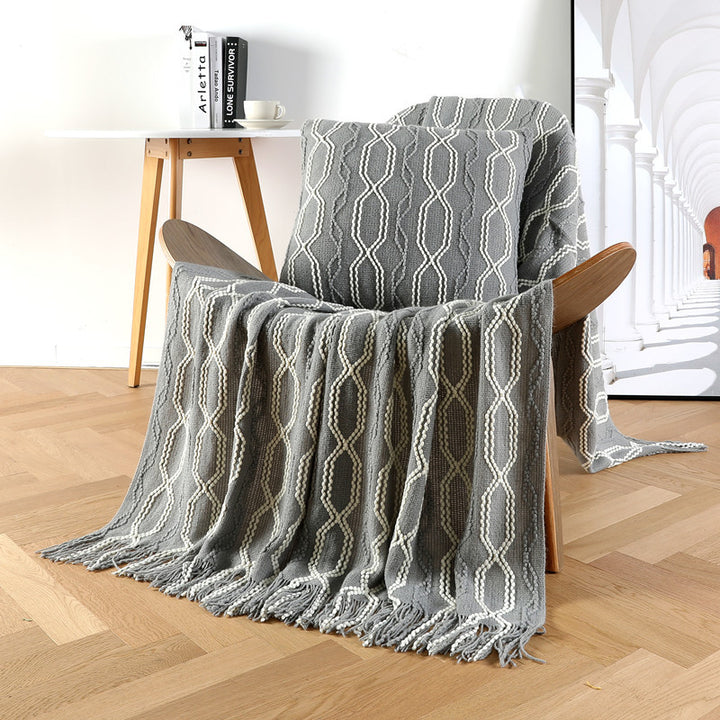 Ladies decorative and cozy woven blanket Stornfield