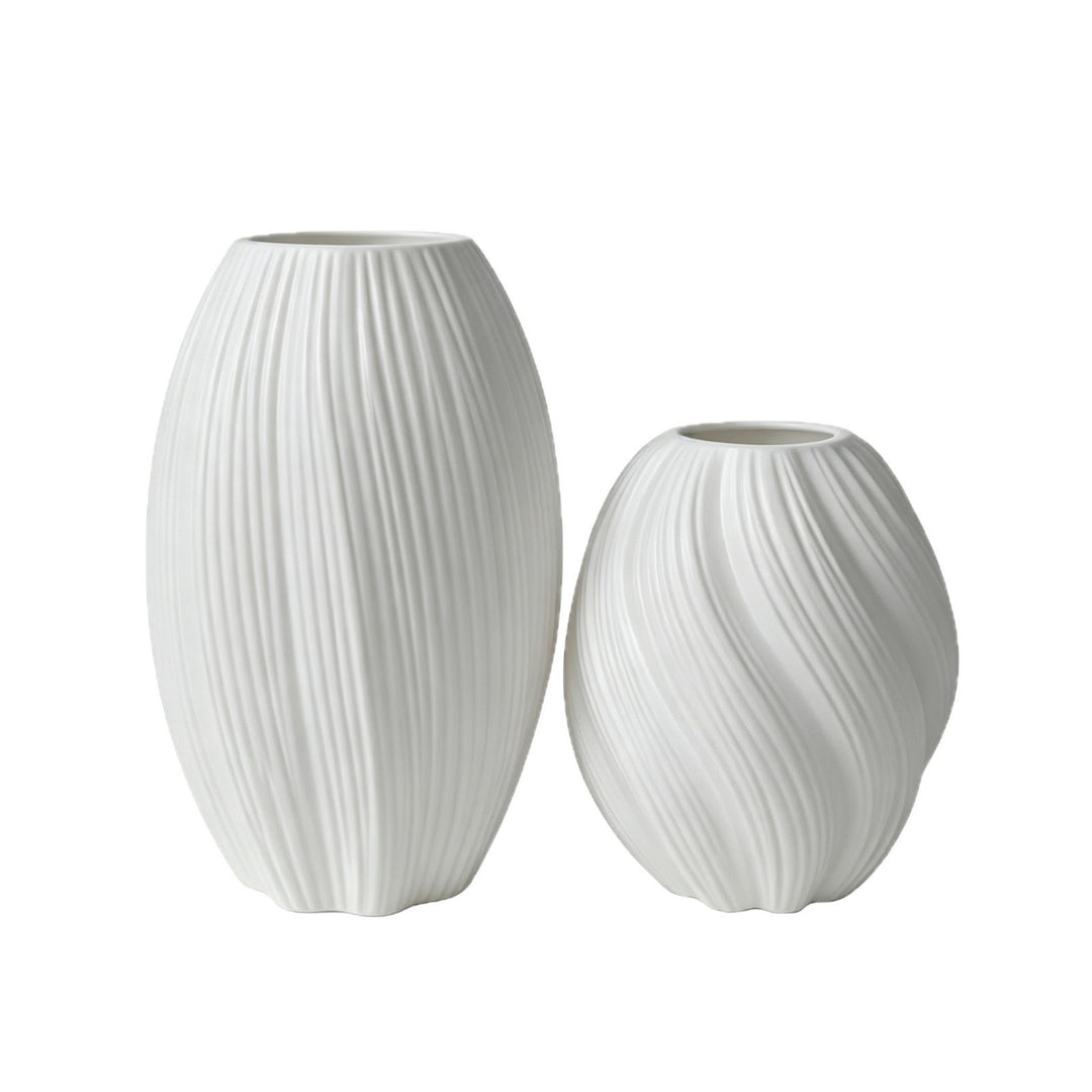 Elegant Vertical Ribbed Decorative Vase Stornfeild