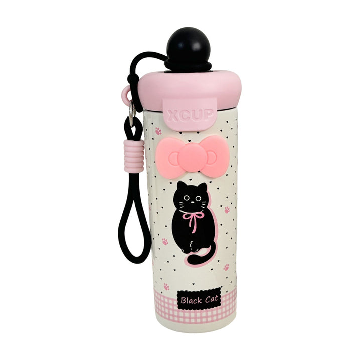 Women's water bottle with cute bunny design and integrated carabiner Stornfield
