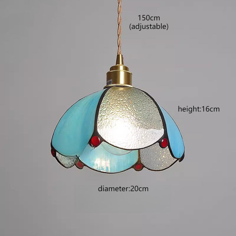 Adjustable Vintage Glass Pendant Light