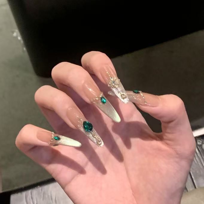 Luxury Crystal-Embellished Press-On Nails Stornfield