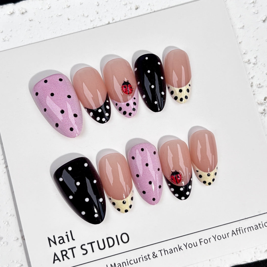 Decorative Press-On Nail Art Set with Unique Patterns