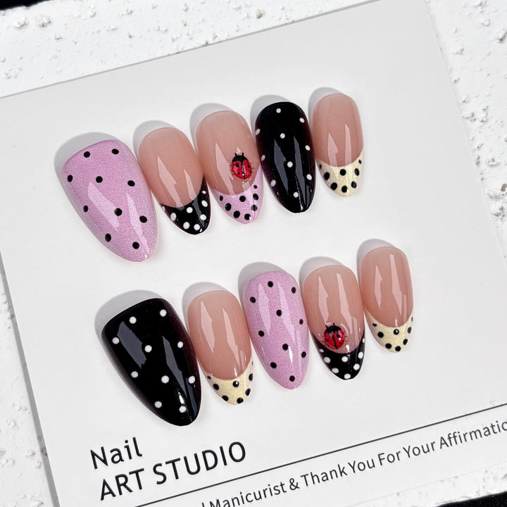 Decorative Press-On Nail Art Set with Unique Patterns