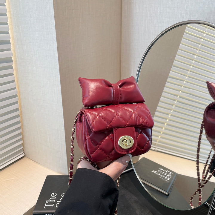 Quilted Bow-Detail Mini Handbag