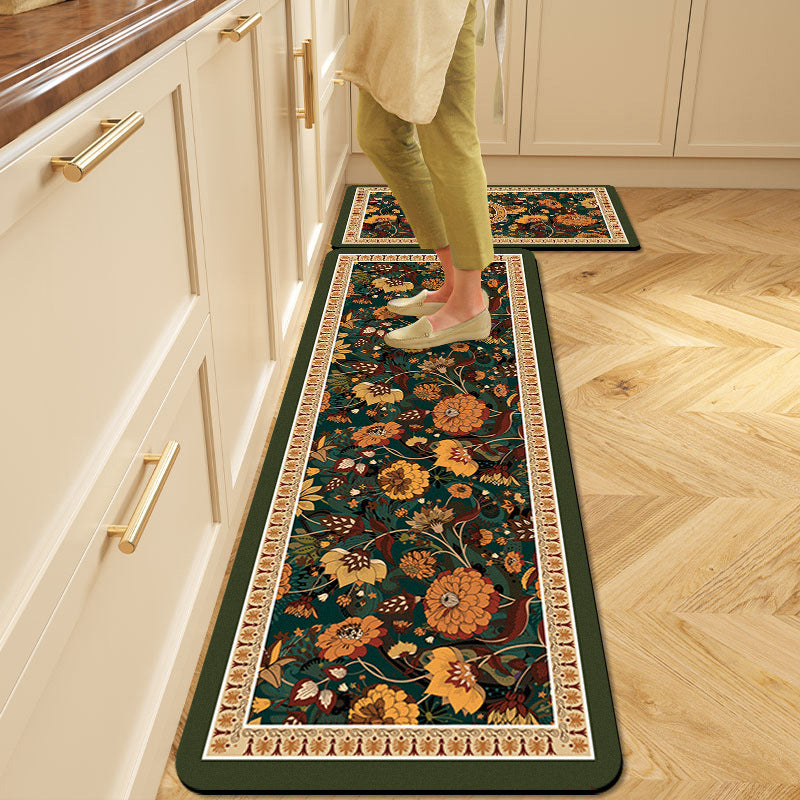 Floral Pattern Kitchen Comfort Mat