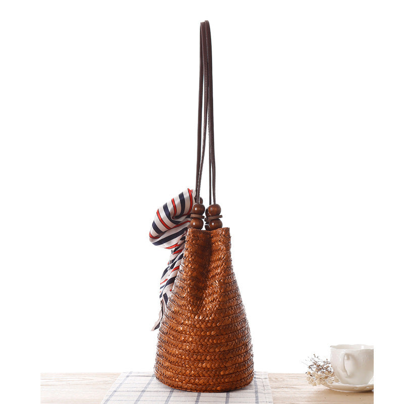 Braided handbag with stylish striped scarf Stornfield