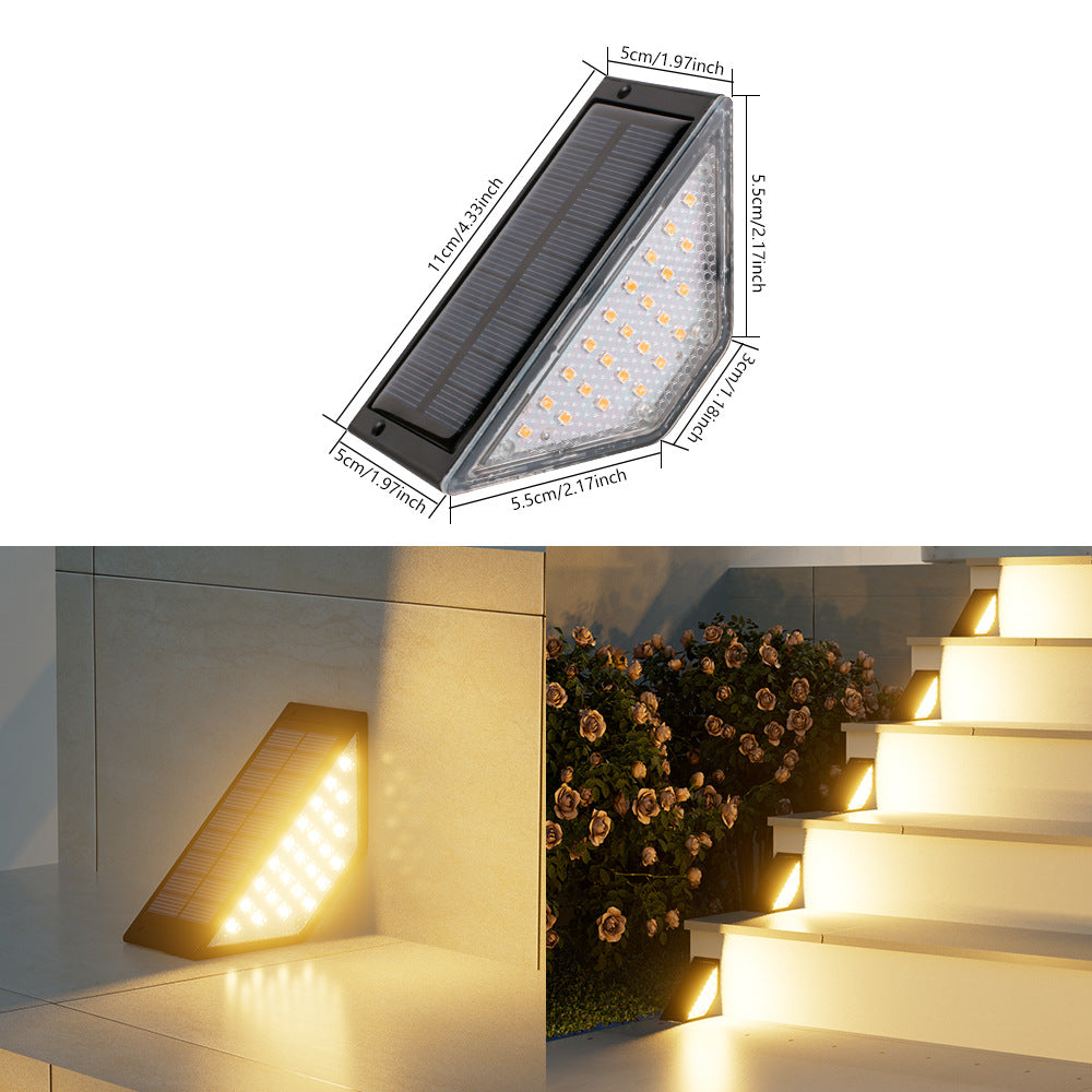 Triangular Solar Powered LED Corner Step Light Stornfield