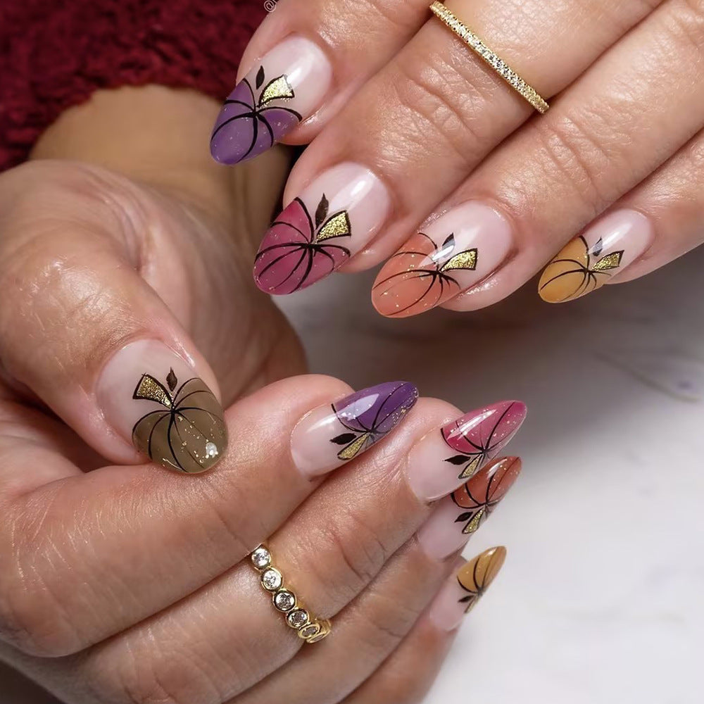 Abstract Floral Art Press-On Nails Stornfield