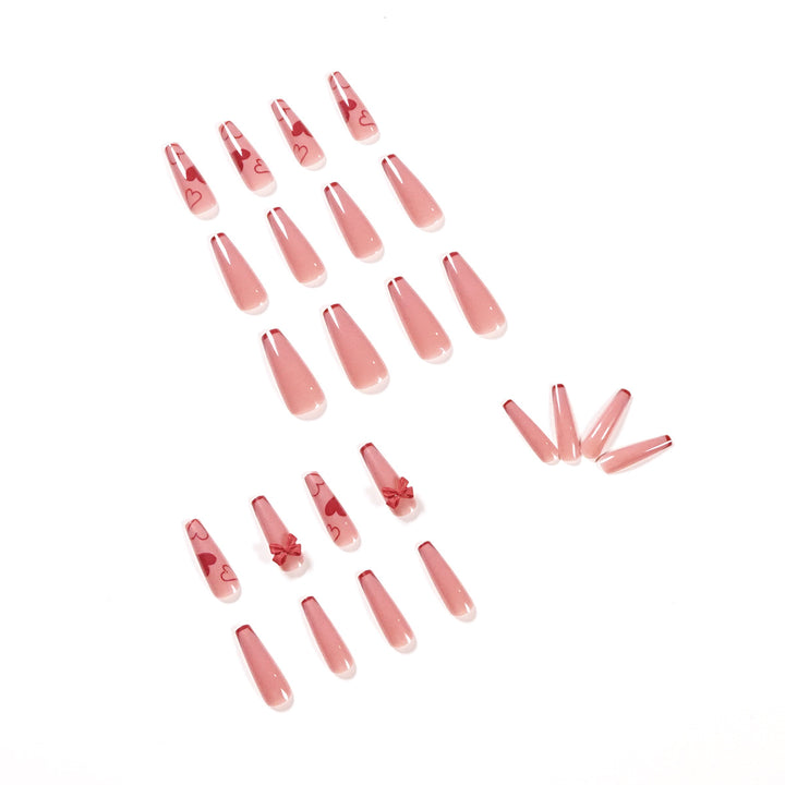 Elegant Artistic Nail Extensions with Romantic Heart Designs Stornfield