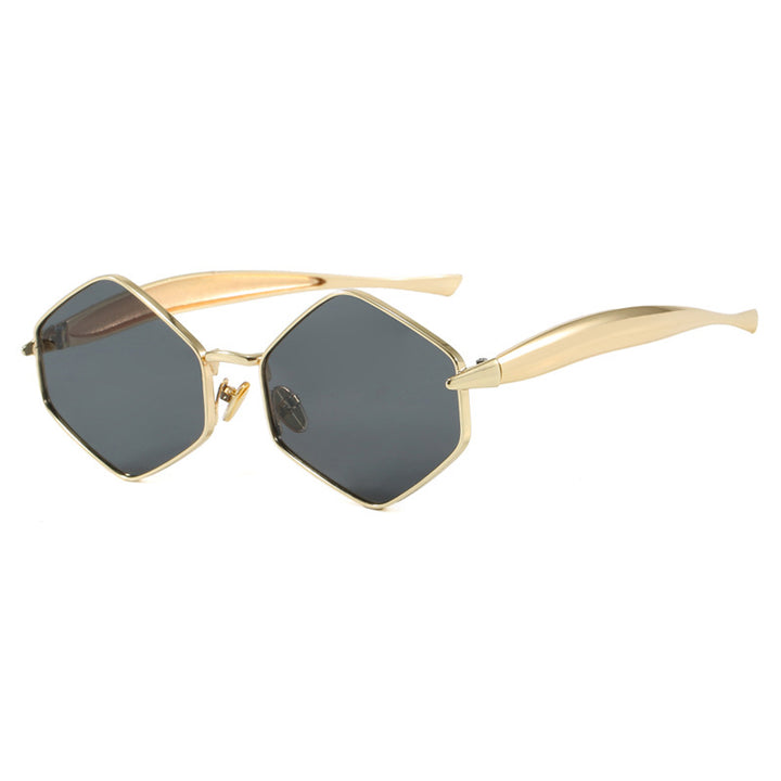 Women's hexagonal sunglasses with elegant metal frame and UV protection Stornfield