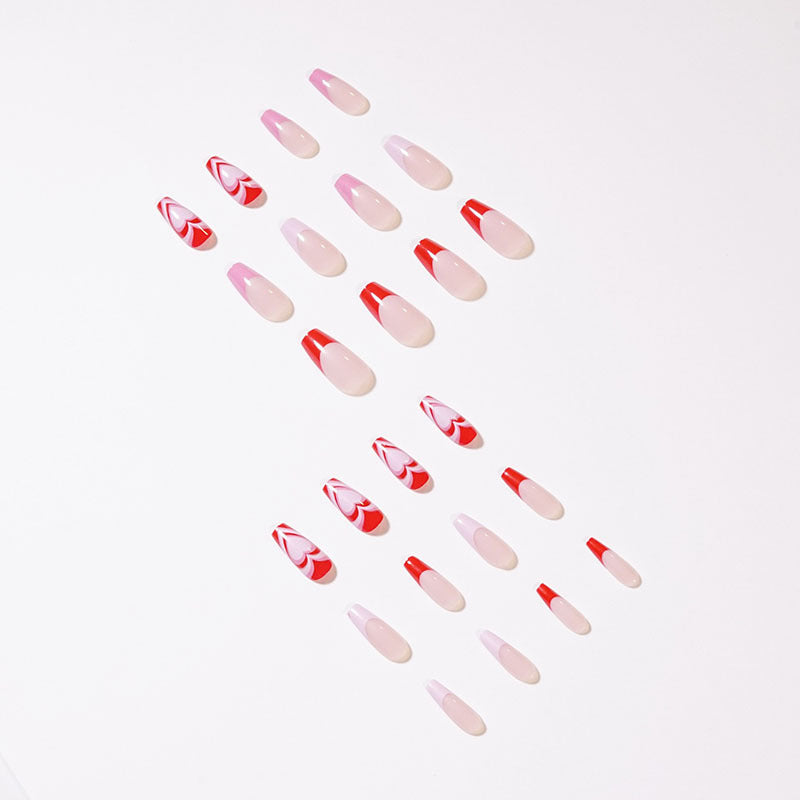 Artistic acrylic nails with heart design Stornfield