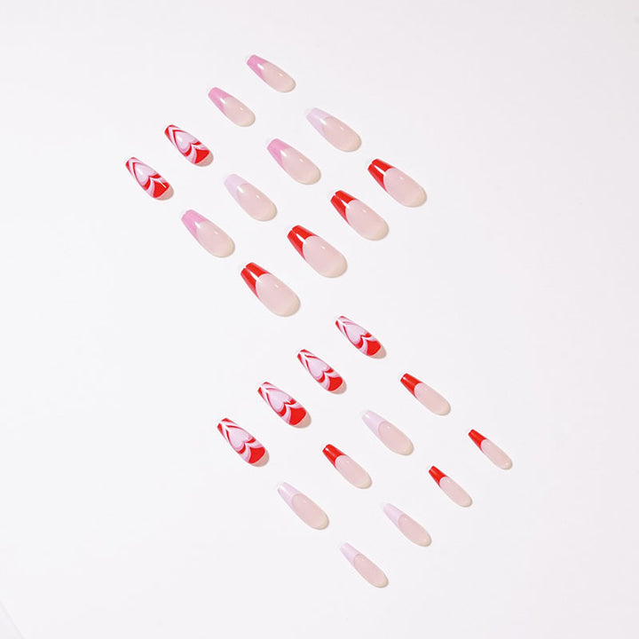 Artistic acrylic nails with heart design Stornfield