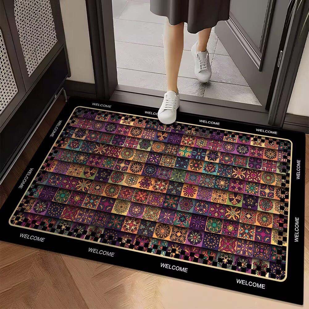 Vibrant Geometric Design Entrance Mat