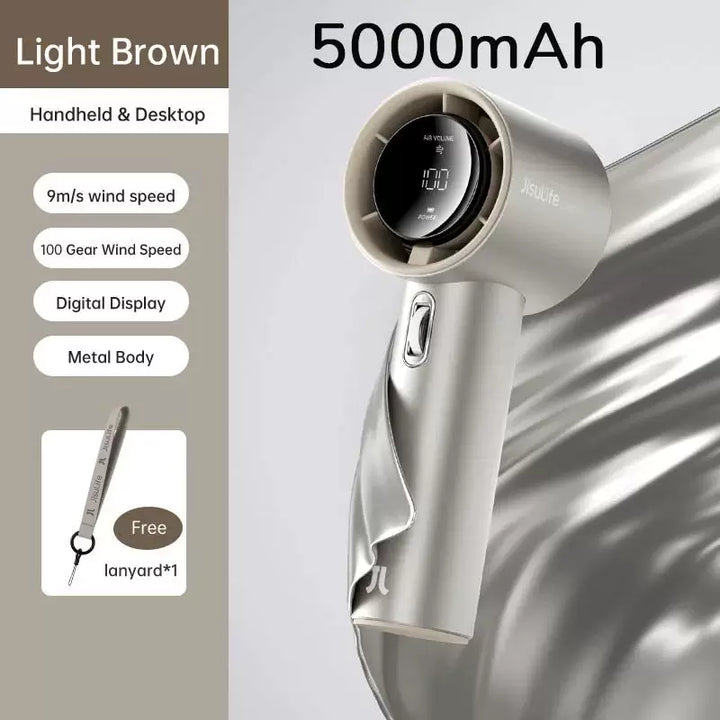 Unisex one-size rechargeable wireless portable hair dryer with digital display, multiple speed wind control and travel lanyard Stornfield