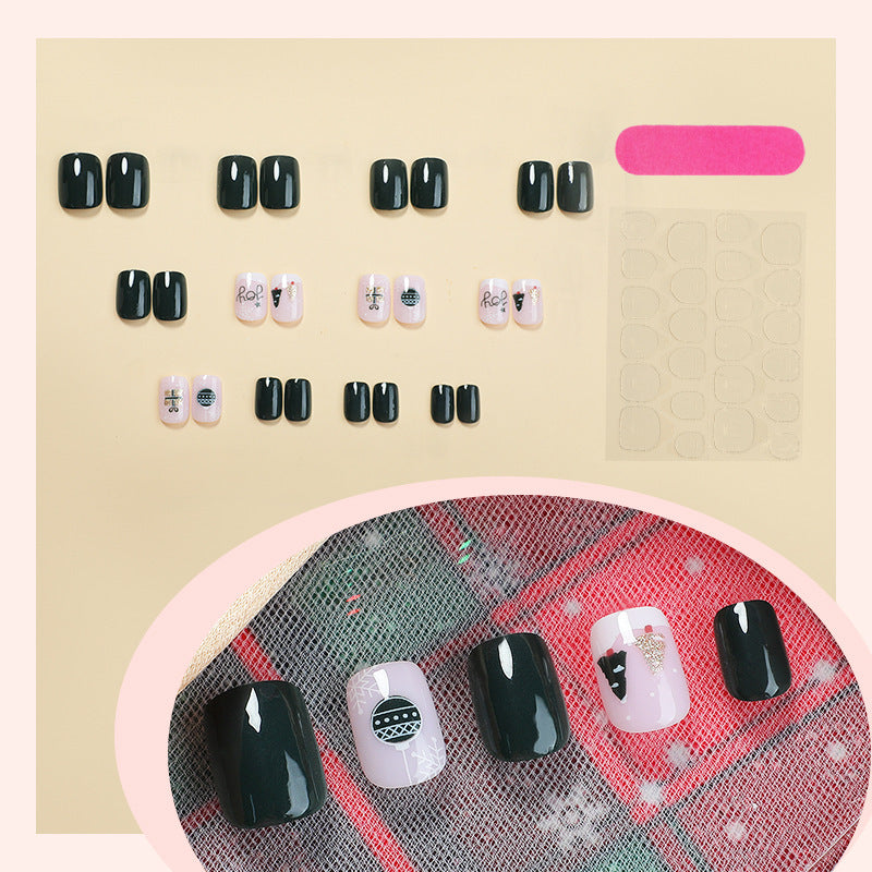Artificial nail set with winter decoration Stornfield