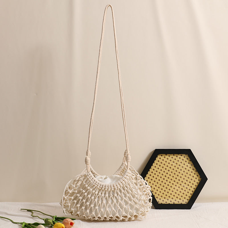 Fine macrame crossbody bag with reinforced carrying strap Stornfield