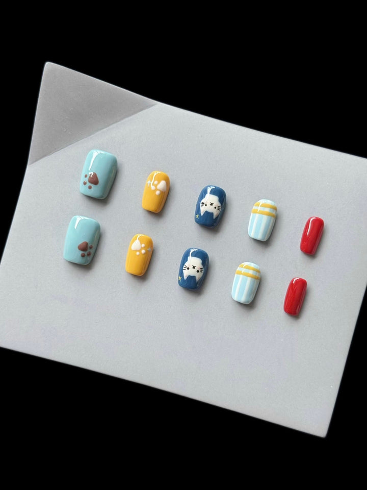 Decorative Character Press-On Nails Set