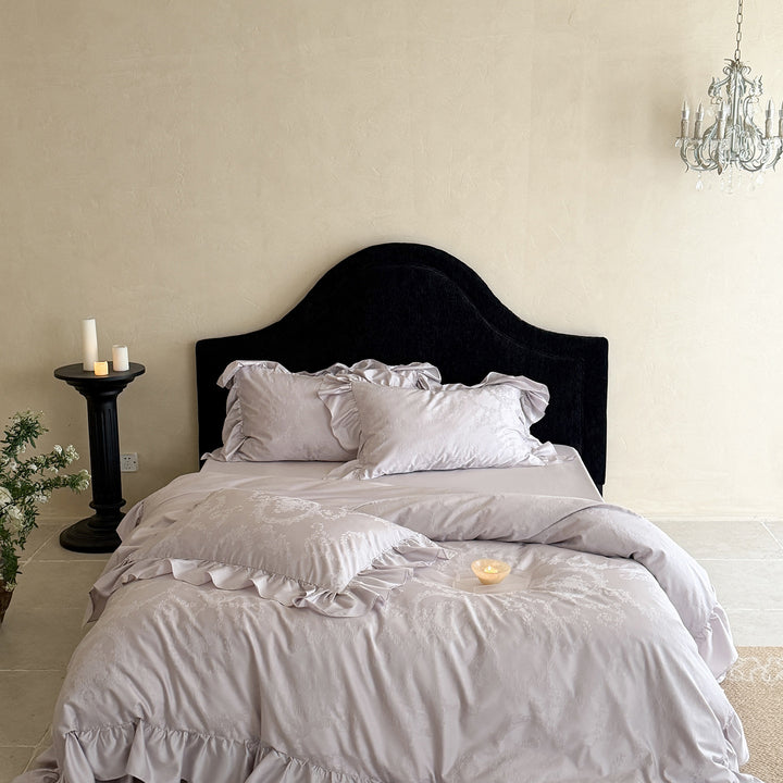 Ruffled Jacquard Sateen Duvet Cover Set
