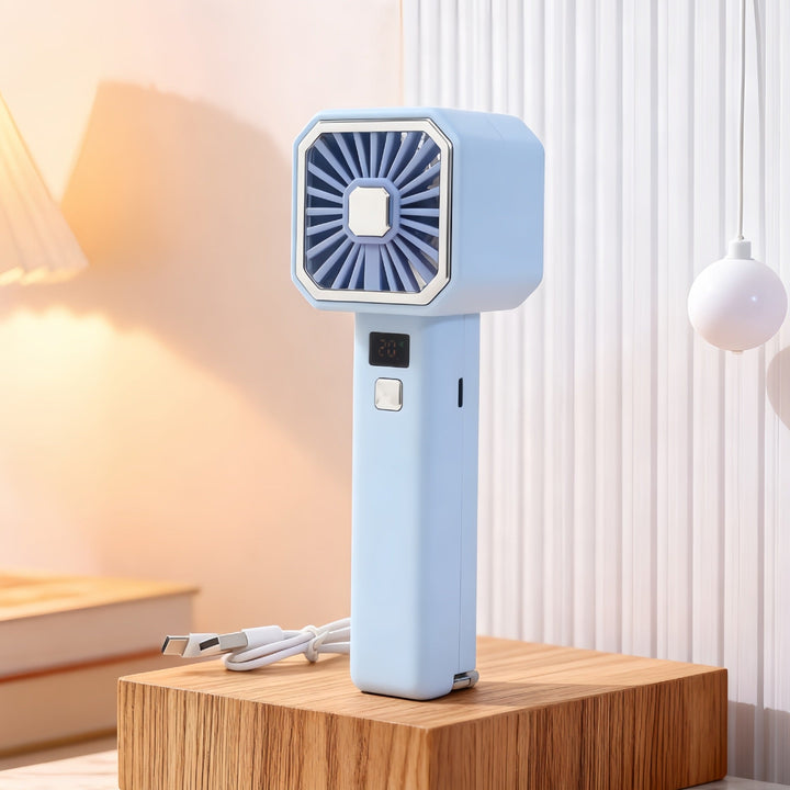Women Portable Hand Fan with Digital Display Stornfield