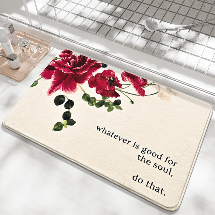 Decorative Floral Sayings Bath Mat Stornfield