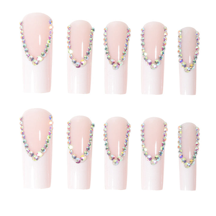 Luxurious Rhinestone Embellished Long Stiletto Press-On Nails Stornfield