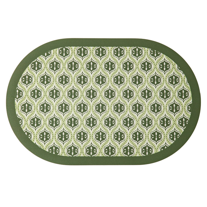 Round decorative rug with floral animal illustration and fine jacquard structure Stornfield