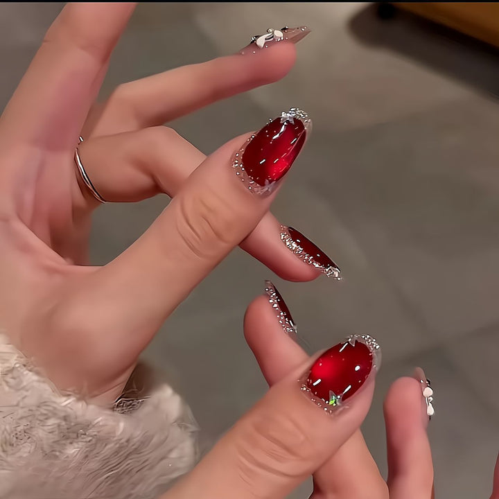 Artistic Rhinestone-Embellished Nail Extensions Stornfield