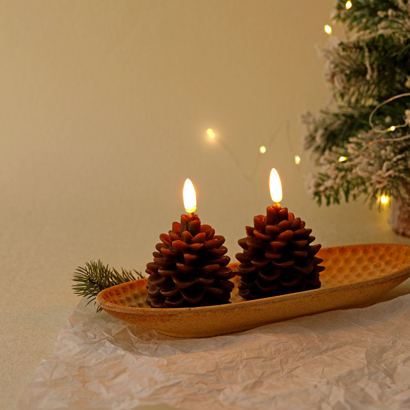 Pinecone Sculptural Decorative Wax Candle