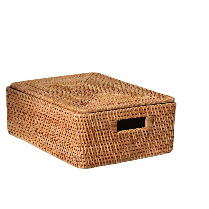 Women rectangular rattan storage basket Stornfield