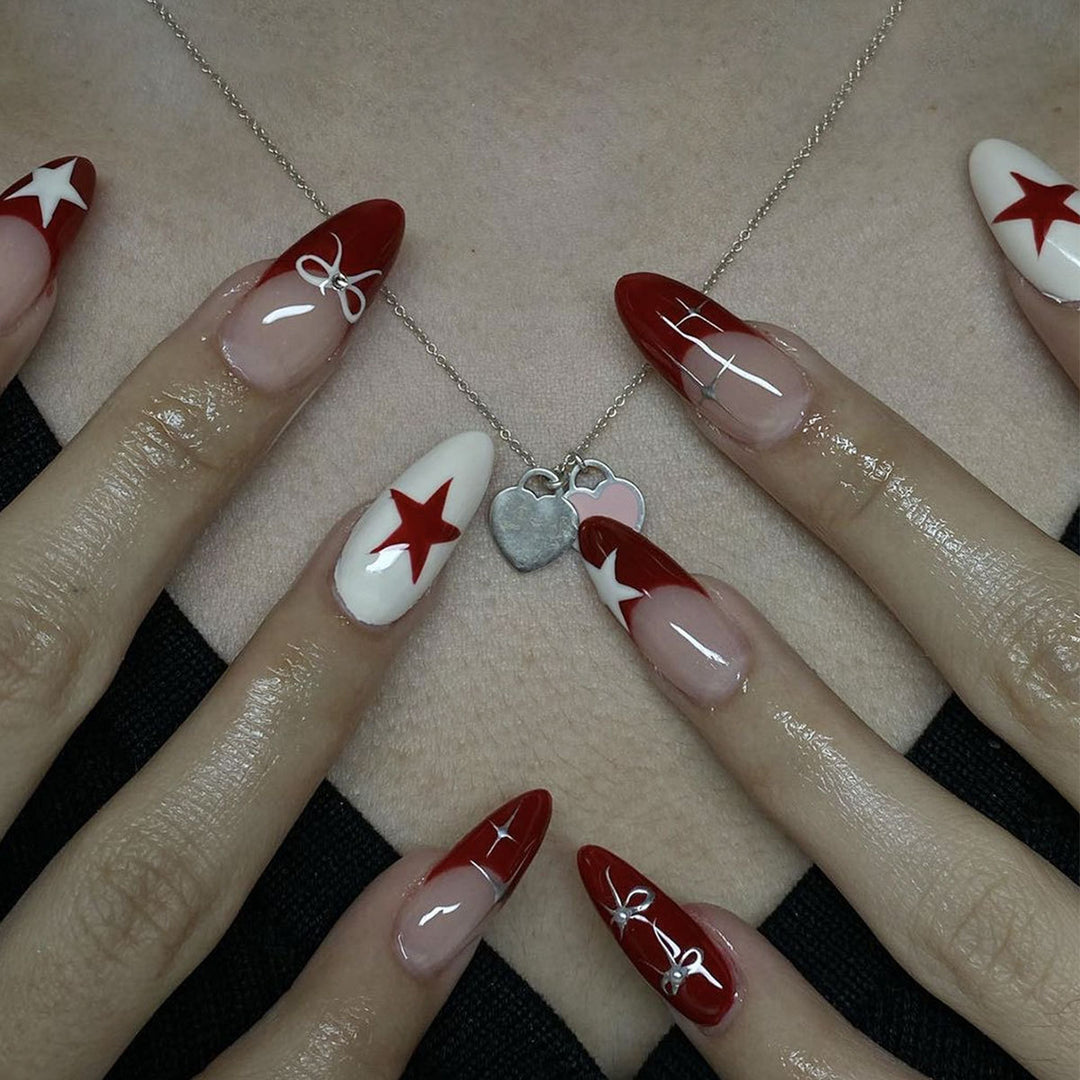 Glamorous Star-Accent Nail Art Extensions Stornfield