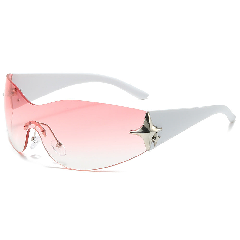 Futuristic Shield Sunglasses with Metallic Accents Stornfield